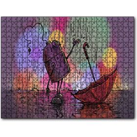 Cakapuzzle Robot Yağmur ve Şemsiye 500 Parça Puzzle