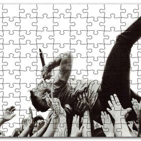 Cakapuzzle Rock Solisti Eller Üzerinde Siyah Beyaz Mdf 120 Parça Puzzle