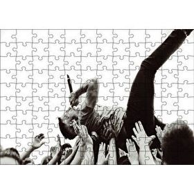Cakapuzzle Rock Solisti Eller Üzerinde Siyah Beyaz Mdf 120 Parça Puzzle