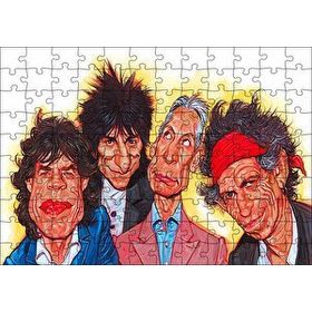 Cakapuzzle Rolling Stones Karikatürize 120 Parça Ahşap Puzzle