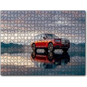 Cakapuzzle Rollsroyce Cullinan Kırmızı Işıltılı Görseli Mdf 120 Parça Puzzle