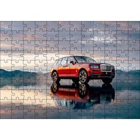 Cakapuzzle Rollsroyce Cullinan Kırmızı Işıltılı Görseli Yapboz MDF Puzzle