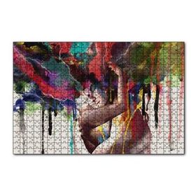 Cakapuzzle Romantik Çift Suluboya Efektli 120 Parça Ahşap Puzzle