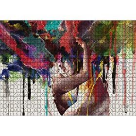 Cakapuzzle Romantik Çift Suluboya Efektli 120 Parça Ahşap Puzzle