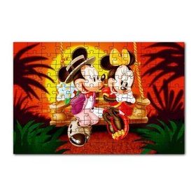 Cakapuzzle Romantik Mickey ve Minnie Mouse 120 Parça Ahşap Puzzle