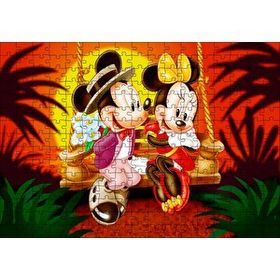Cakapuzzle Romantik Mickey ve Minnie Mouse 120 Parça Ahşap Puzzle