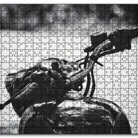 Cakapuzzle Royal Enfield Motorsiklet Depo Gidon Siyah Beyaz Mdf 120 Parça Puzzle