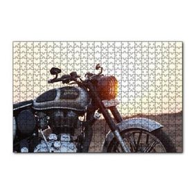 Cakapuzzle Royal Enfield Siyah Gri Motorsiklet 120 Parça Ahşap Puzzle