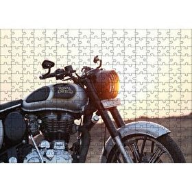 Cakapuzzle Royal Enfield Siyah Gri Motorsiklet 120 Parça Ahşap Puzzle