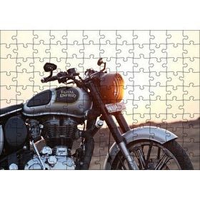 Cakapuzzle Royal Enfield Siyah Gri Motorsiklet 120 Parça Ahşap Puzzle