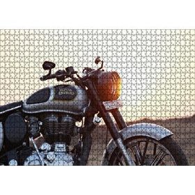 Cakapuzzle Royal Enfield Siyah Gri Motorsiklet 120 Parça Ahşap Puzzle