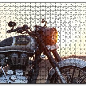 Cakapuzzle Royal Enfield Siyah Gri Motorsiklet Mdf 120 Parça Puzzle
