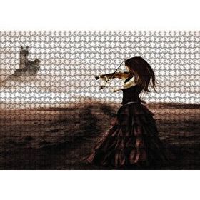 Cakapuzzle Rüyadaki Kemancı Kadın Soyut Ahşap 1000 Parça Puzzle