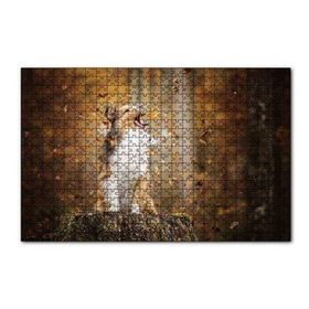 Cakapuzzle Rüzgarla Kavga Eden Köpekçik 120 Parça Ahşap Puzzle