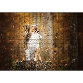 Cakapuzzle Rüzgarla Kavga Eden Köpekçik 120 Parça Ahşap Puzzle