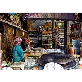 Cakapuzzle Sacda Ekmek Yapan Kadınlar 120 Parça Ahşap Puzzle
