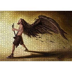 Cakapuzzle Saçları Kanatlanan Elektrogitarlı Müzisyen 120 Parça Ahşap Puzzle