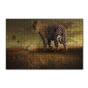 Cakapuzzle Safaride Turistler ve Leopar Kompozisyon 120 Parça Ahşap Puzzle