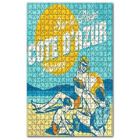 Cakapuzzle Sahilde Güneşlenen Aile Afişi Görseli Ahşap 500 Parça Puzzle