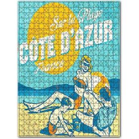 Cakapuzzle Sahilde Güneşlenen Aile Afişi Görseli Ahşap 500 Parça Puzzle