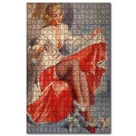 Cakapuzzle Sahne Hazırlığındaki Nostaljik Kadın Görseli 120 Parça Puzzle
