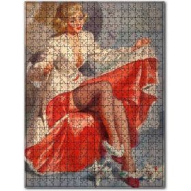Cakapuzzle Sahne Hazırlığındaki Nostaljik Kadın Görseli 120 Parça Puzzle
