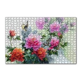 Cakapuzzle Şakayık Çiçeği Ve Kuşlar 120 Parça Ahşap Puzzle