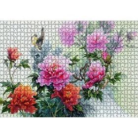 Cakapuzzle Şakayık Çiçeği Ve Kuşlar 120 Parça Ahşap Puzzle