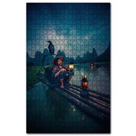 Cakapuzzle Saldaki Balıkçı ve Karabatak Ahşap 255 Parça Puzzle