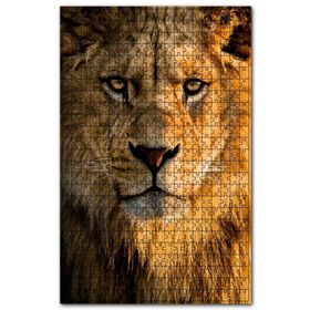 Cakapuzzle Saldırıya Hazır Erkek Aslan Yakın Çekim Ahşap 1000 Parça Puzzle