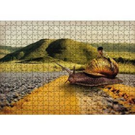 Cakapuzzle Salyangoz Kız Doğa Yol Soyut 120 Parça Ahşap Puzzle