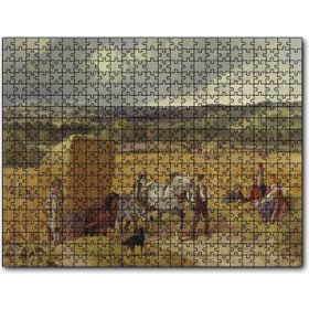 Cakapuzzle Saman Balyaları Taşıyan Atlar ve Köylüler Mdf 1000 Parça Puzzle