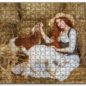 Cakapuzzle Samanlıktaki Genç Kız Oğlaklar Görseli Mdf 500 Parça Puzzle