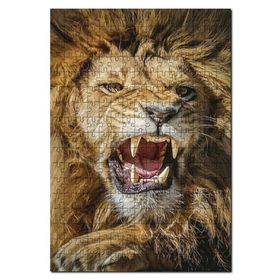 Cakapuzzle Sanat Kızgın Kral Aslan Mdf 1000 Parça Puzzle