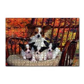 Cakapuzzle Sandalyede Yavru Köpekler 120 Parça Ahşap Puzzle