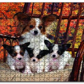 Cakapuzzle Sandalyede Yavru Köpekler Mdf 120 Parça Puzzle