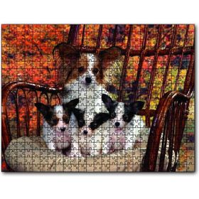Cakapuzzle Sandalyede Yavru Köpekler Mdf 255 Parça Puzzle
