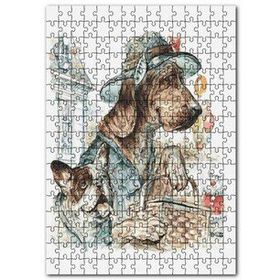 Cakapuzzle Şapkalı Kıyafetli Köpekler Pikniğe Gidiyor 120 Parça Ahşap Puzzle