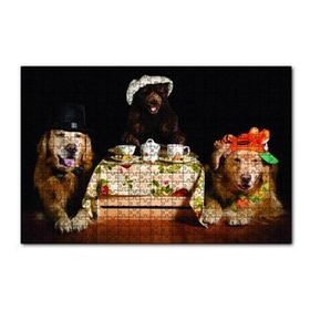 Cakapuzzle Şapkalı Köpek Ayı Masada 120 Parça Ahşap Puzzle