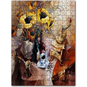 Cakapuzzle Şarap Kahve Çiçekler ve Müzik Kutusu 1000 Parça Ahşap Puzzle