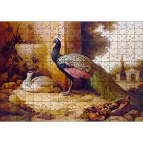 Cakapuzzle Saray Bahçesinde Bir Çift Tavuskuşu 120 Parça Ahşap Puzzle
