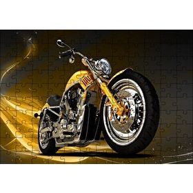 Cakapuzzle Sarı Chopper Motorsiklet 120 Parça Ahşap Puzzle