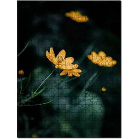 Cakapuzzle Sarı Çiçekler Yakın Çekim Flu Arkaplan Mdf 500 Parça Puzzle