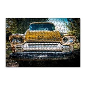 Cakapuzzle Sarı Eski Chevrolet Kamyonet 120 Parça Ahşap Puzzle