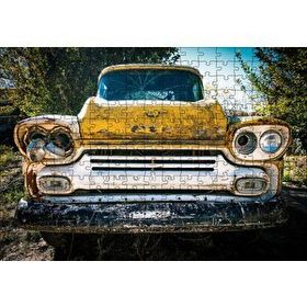 Cakapuzzle Sarı Eski Chevrolet Kamyonet 120 Parça Ahşap Puzzle