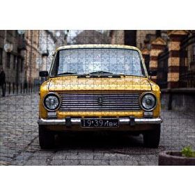 Cakapuzzle Sarı Lada Otomobil 120 Parça Ahşap Puzzle