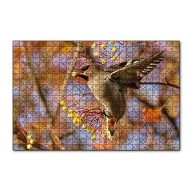 Cakapuzzle Sarı Meyveli Ağaç ve Sevimli Kuş 120 Parça Ahşap Puzzle