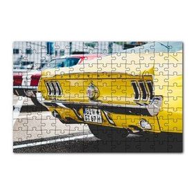 Cakapuzzle Sarı Mustang Klasik Arka Görünüş Yakın Plan 120 Parça Ahşap Puzzle
