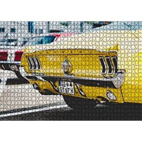Cakapuzzle Sarı Mustang Klasik Arka Görünüş Yakın Plan 120 Parça Ahşap Puzzle