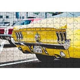 Cakapuzzle Sarı Mustang Klasik Arka Görünüş Yakın Plan 120 Parça Ahşap Puzzle